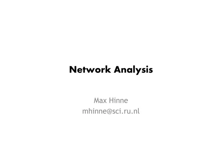 network analysis