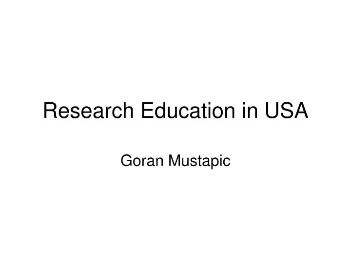 research education in usa
