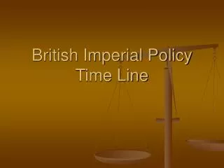 British Imperial Policy Time Line