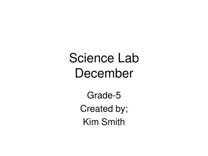 science lab december