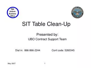 SIT Table Clean-Up