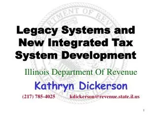Legacy Systems and New Integrated Tax System Development