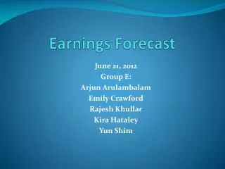 Earnings Forecast