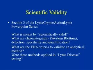 Scientific Validity