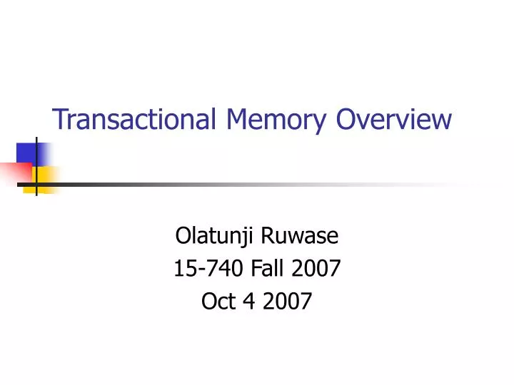 transactional memory overview
