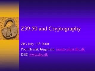 Z39.50 and Cryptography