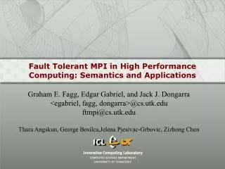 Fault Tolerant MPI in High Performance Computing: Semantics and Applications