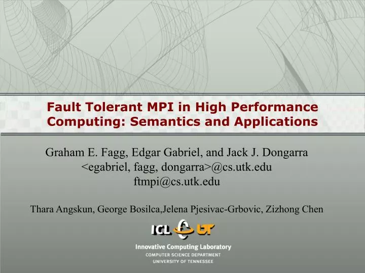 fault tolerant mpi in high performance computing semantics and applications