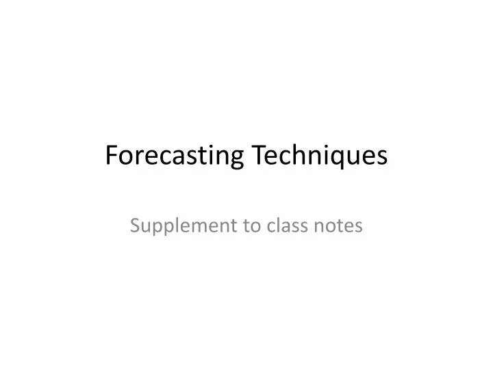 forecasting techniques