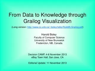 From Data to Knowledge through Grailog Visualization