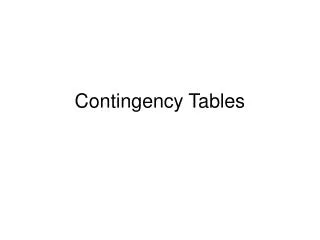 Contingency Tables