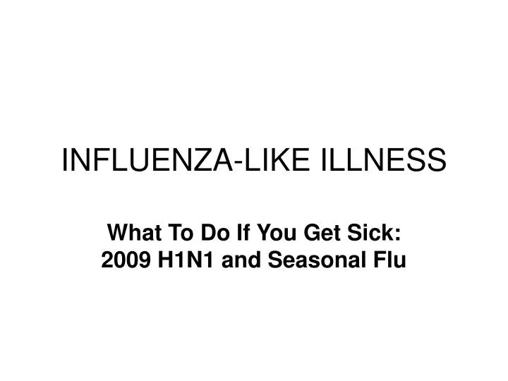 influenza like illness