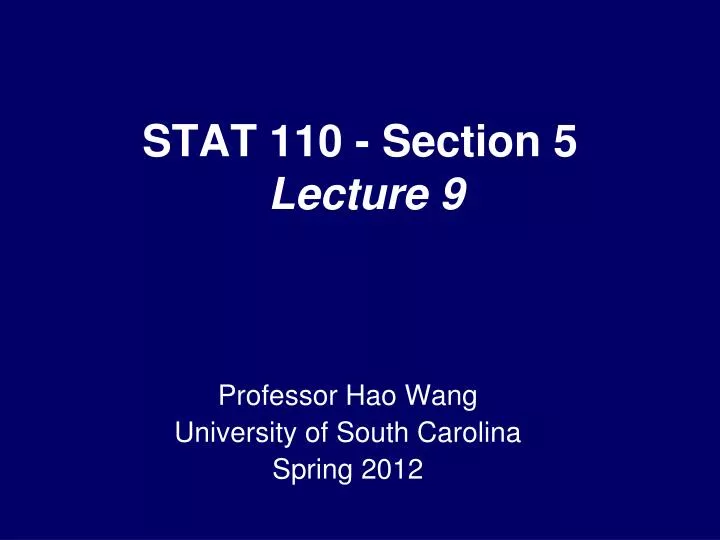 stat 110 section 5 lecture 9