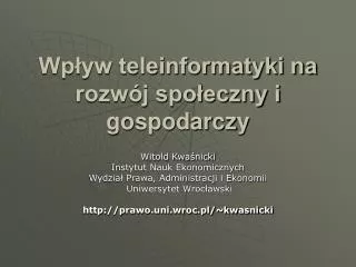 wp yw teleinformatyki na rozw j spo eczny i gospodarczy