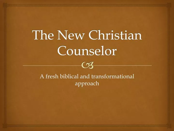 the new christian counselor