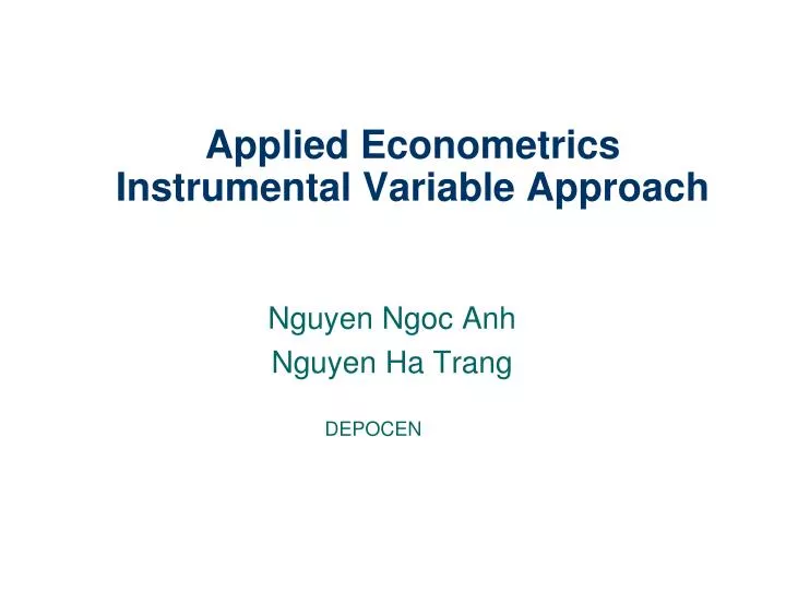 applied econometrics instrumental variable approach