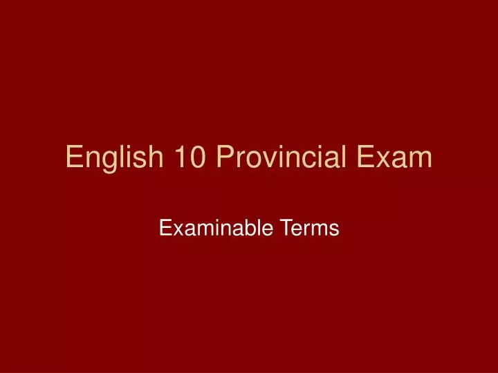 english 10 provincial exam