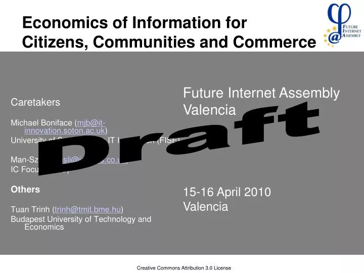 economics of information for citizens communities and commerce