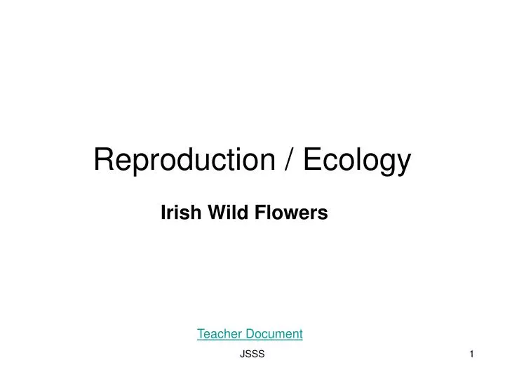 reproduction ecology