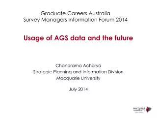 Graduate Careers Australia Survey Managers Information Forum 2014