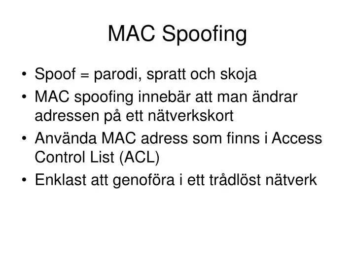 mac spoofing