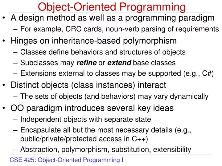 object oriented programming