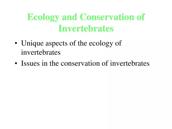 ecology and conservation of invertebrates