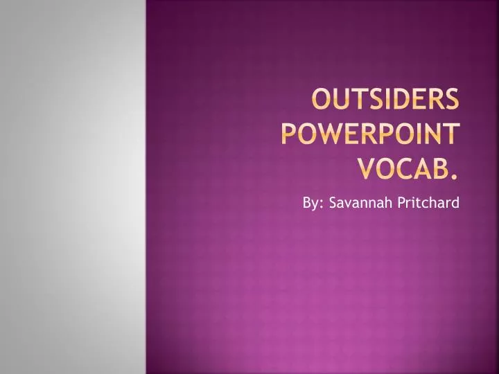 outsiders powerpoint vocab
