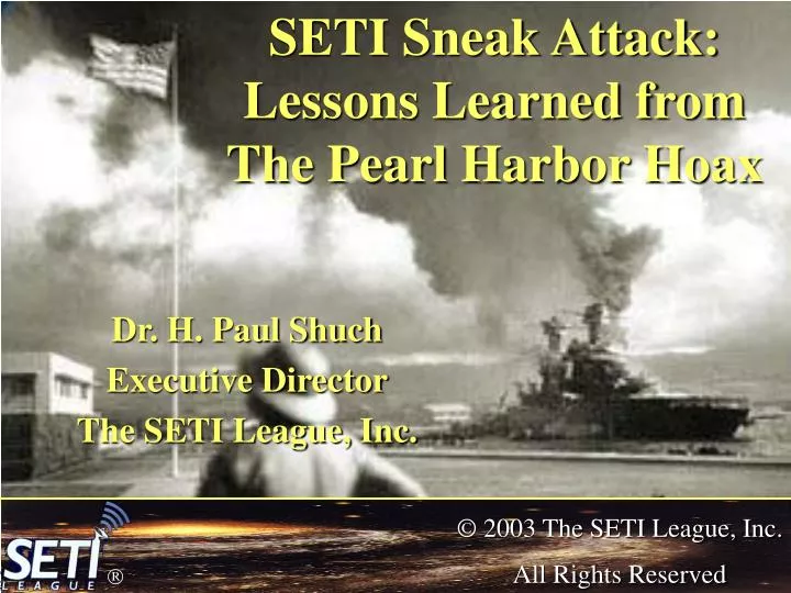 seti sneak attack lessons learned from the pearl harbor hoax