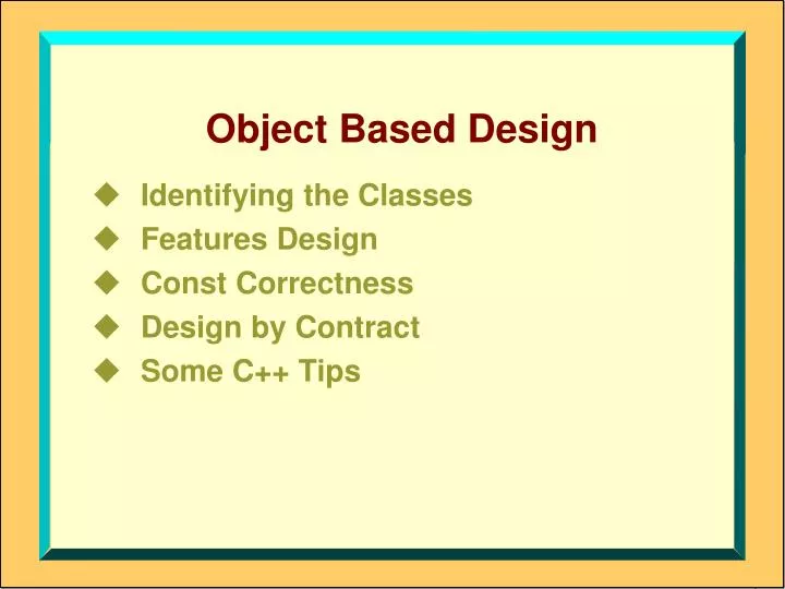 object based design