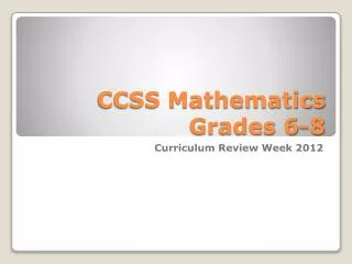 CCSS Mathematics Grades 6-8