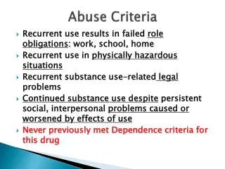 Abuse Criteria