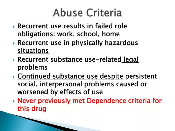 abuse criteria