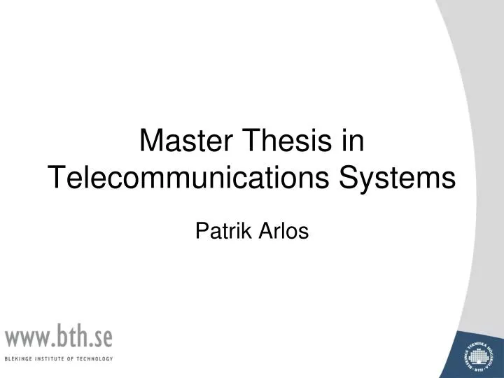 master thesis in telecommunications systems