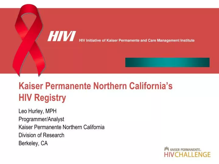 kaiser permanente northern california s hiv registry