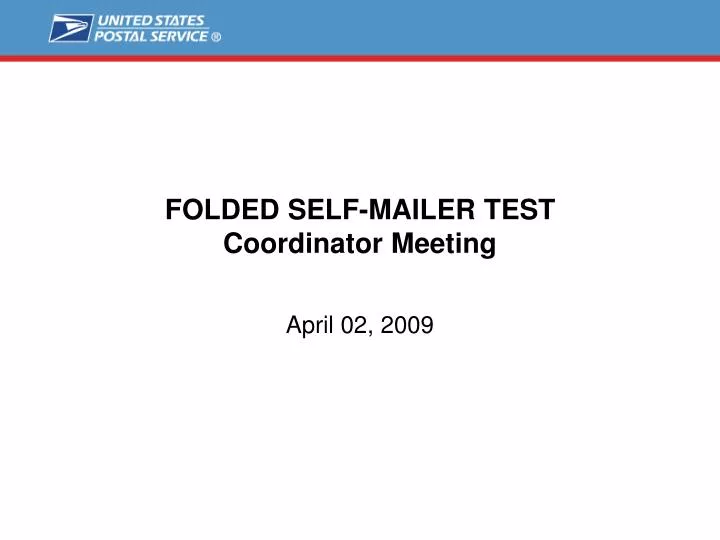 folded self mailer test coordinator meeting
