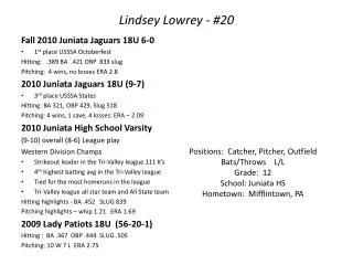 Lindsey Lowrey - #20
