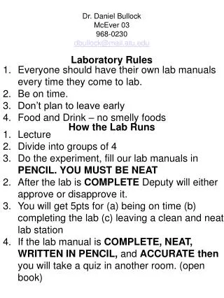 Laboratory Rules