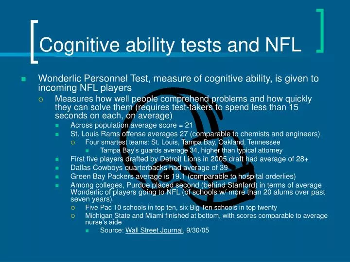 cognitive ability tests and nfl