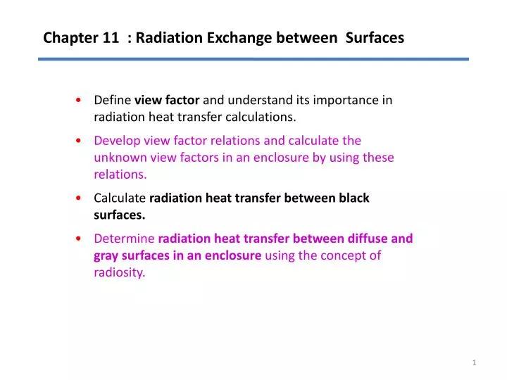 chapter 11 radiation exchange between surfaces