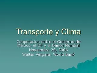 Transporte y Clima