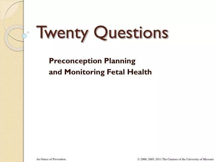 preconception planning and monitoring fetal health