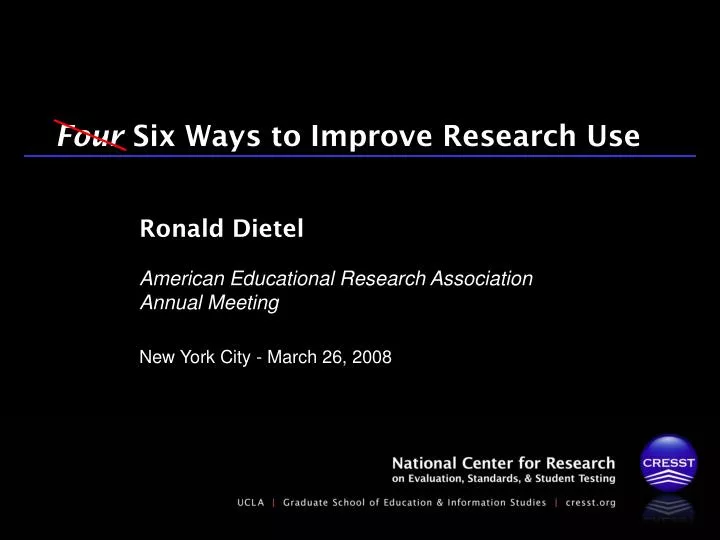 four six ways to improve research use