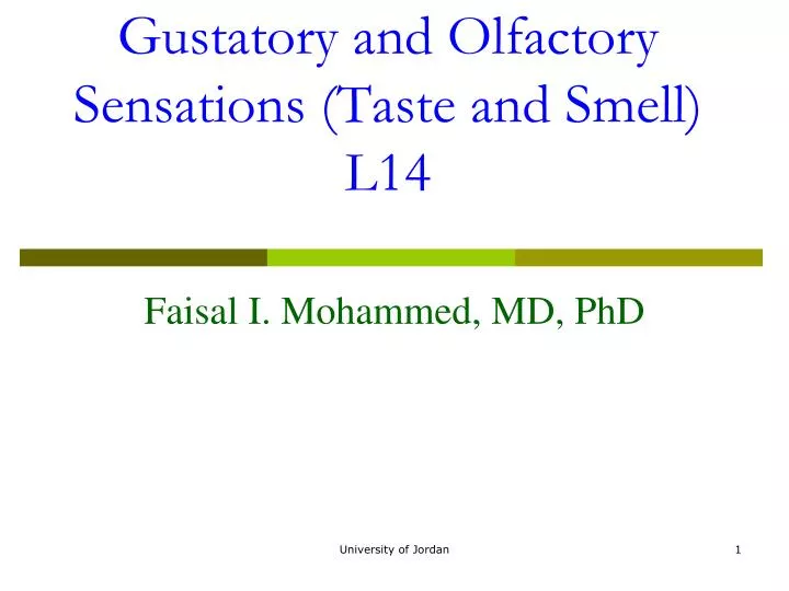 gustatory and olfactory sensations taste and smell l14