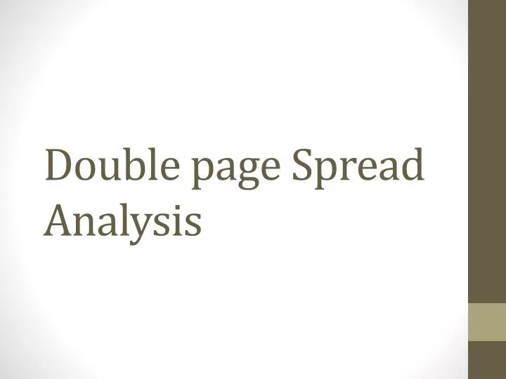 double page spread analysis