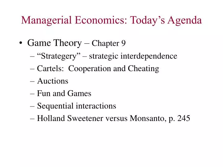 managerial economics today s agenda