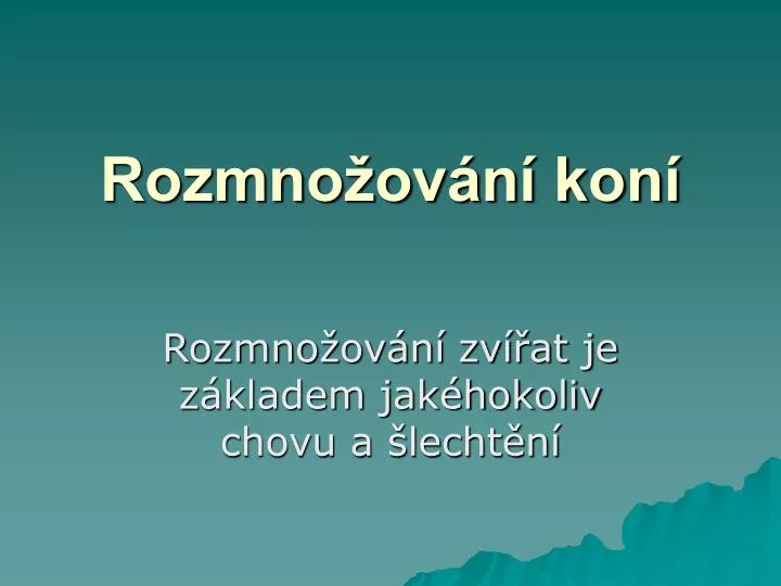 rozmno ov n kon