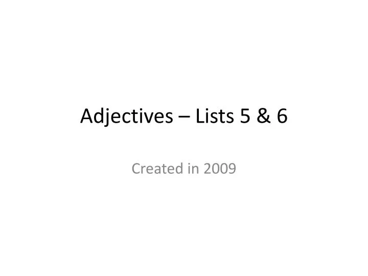 adjectives lists 5 6