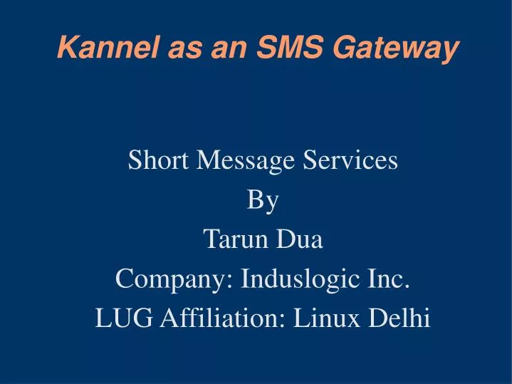 kannel as an sms gateway