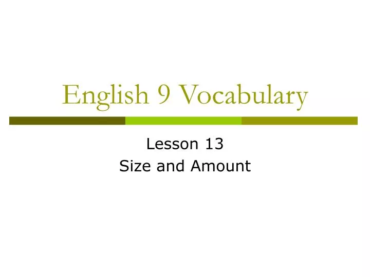 english 9 vocabulary